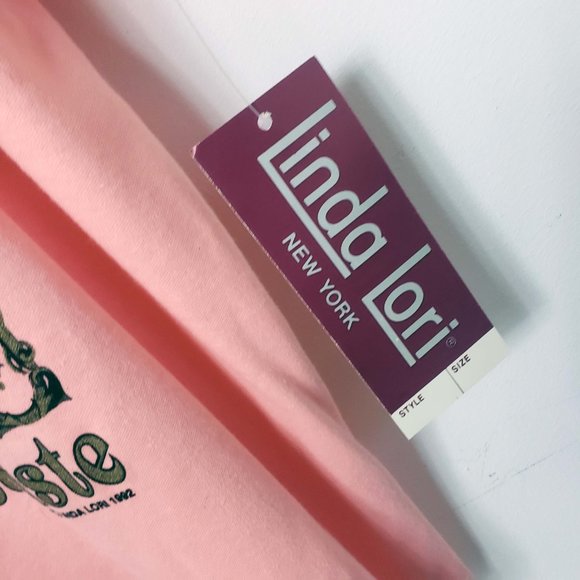 Linda Lori Women's Vintage Peach Floral Short Sleeve Top Blouse Tee Shirt - Picture 5 of 12